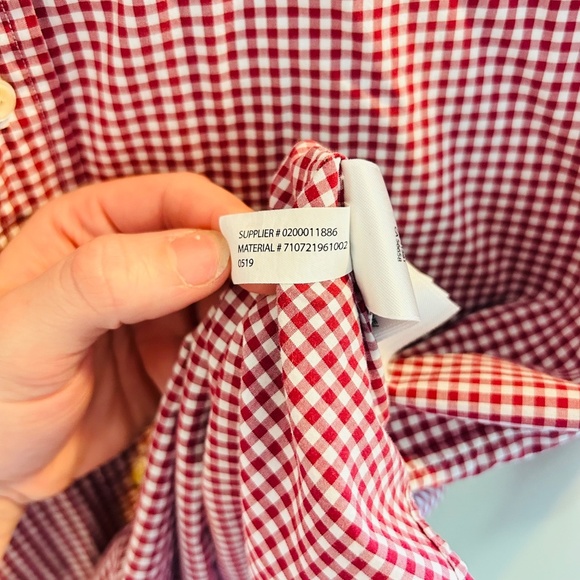 Ralph Lauren Plaid Dress Shirt Mens Size Medium White Red Gingham Button Down - Picture 2 of 7